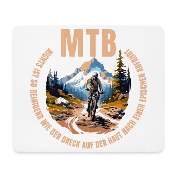 Epische Abfahrt - Mountainbike - Mousepad (Querformat) - Weiß - Vorne