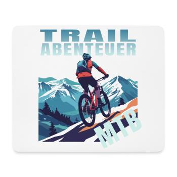 Trail Abenteuer - Mousepad (Querformat) - Weiß - Vorne