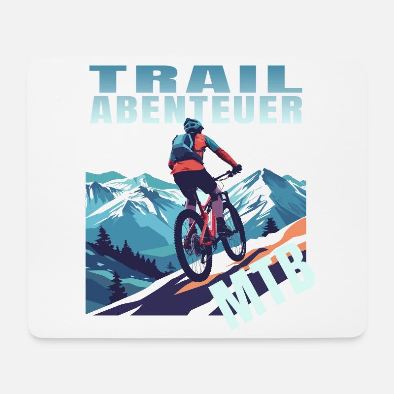 Trail Abenteuer - Mousepad (Querformat) - Weiß