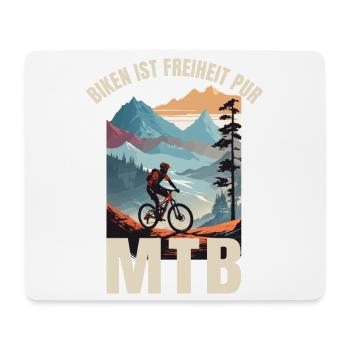 MTB: Biken ist Freiheit pur - Mousepad (Querformat) - Weiß - Vorne
