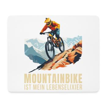 Mountainbike ist mein Lebenselixier - Mousepad (Querformat) - Weiß - Vorne