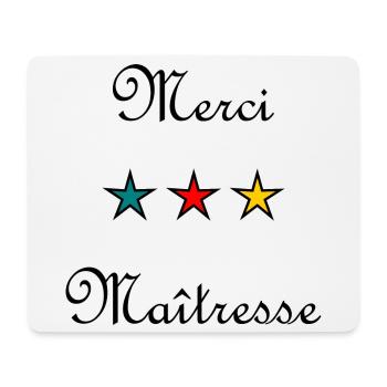 MERCI. MAÎTRESSE. MAÎTRE. MERCI MAÎTRESSE - Tapis de souris (format paysage) - blanc - Devant