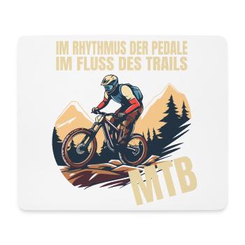 Im Rhythmus der Pedale - Im Fluss des Trails - Mousepad (Querformat) - Weiß - Vorne