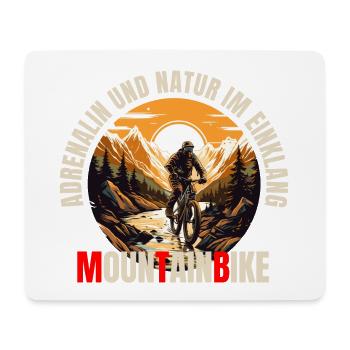 MTB: Adrenalin und Natur im Einklang - Mousepad (Querformat) - Weiß - Vorne