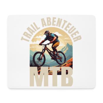 MTB: Trail Abenteuer - Mousepad (Querformat) - Weiß - Vorne