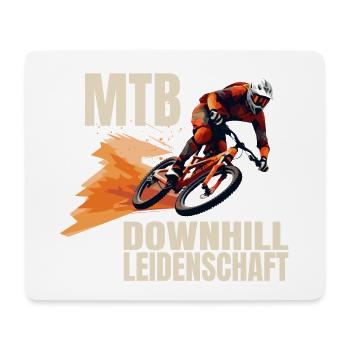 Downhill Leidenschaft - Mousepad (Querformat) - Weiß - Vorne