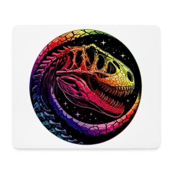 buntes Dinosaurierskelett für Dino Fans - Mousepad (Querformat) - Weiß - Vorne