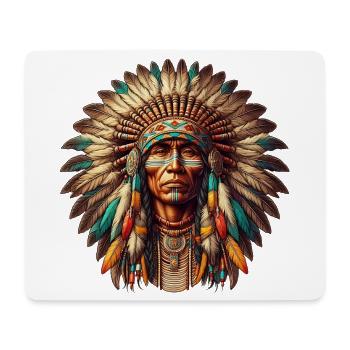 Amerikanischer Indianer Amerikaner - Mousepad (Querformat) - Weiß - Vorne