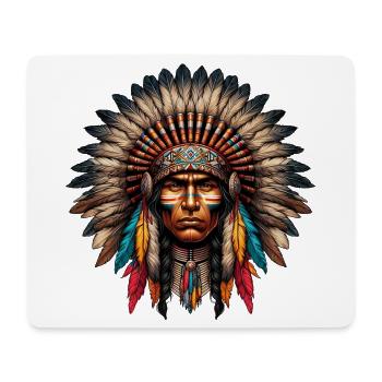 Amerikanischer Indianer Amerikaner - Mousepad (Querformat) - Weiß - Vorne
