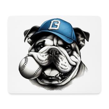 Bouledogue anglais Baseball Chien - Tapis de souris (format paysage) - blanc - Devant