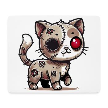 chat kawaii zombie effrayant pour s’amuser à Halloween - Tapis de souris (format paysage) - blanc - Devant