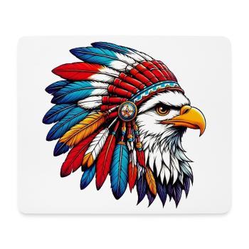 Indianer Adler Amerikanische Rothaut - Mousepad (Querformat) - Weiß - Vorne