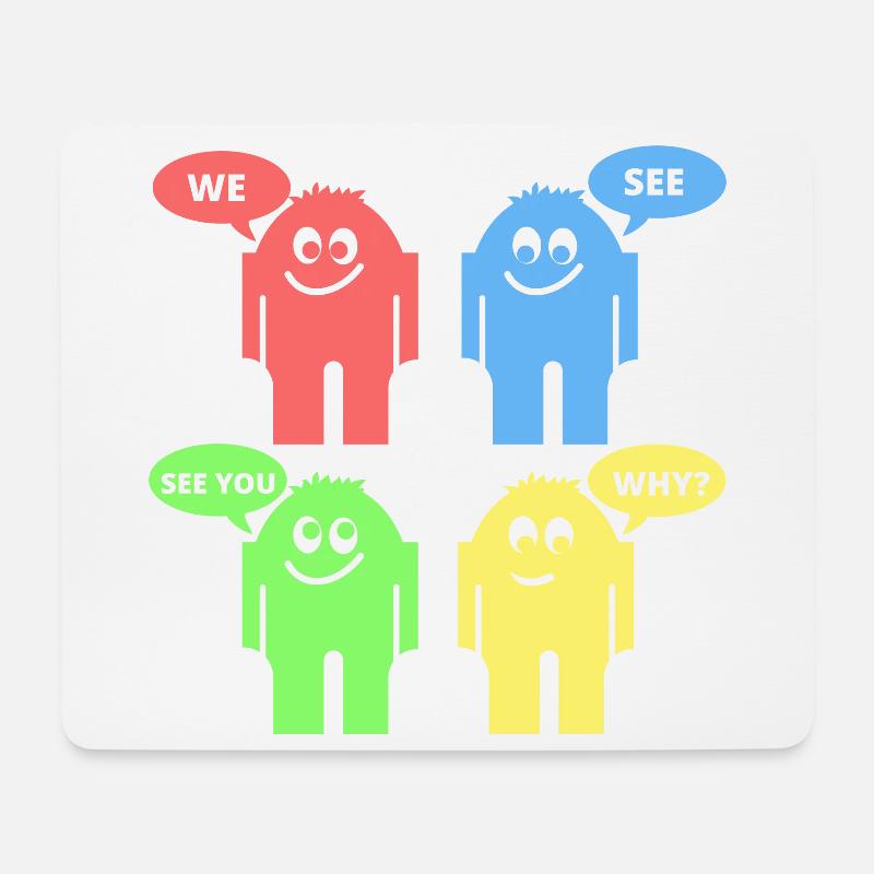 Lustige Männchen - Mousepad (Querformat) - Weiß