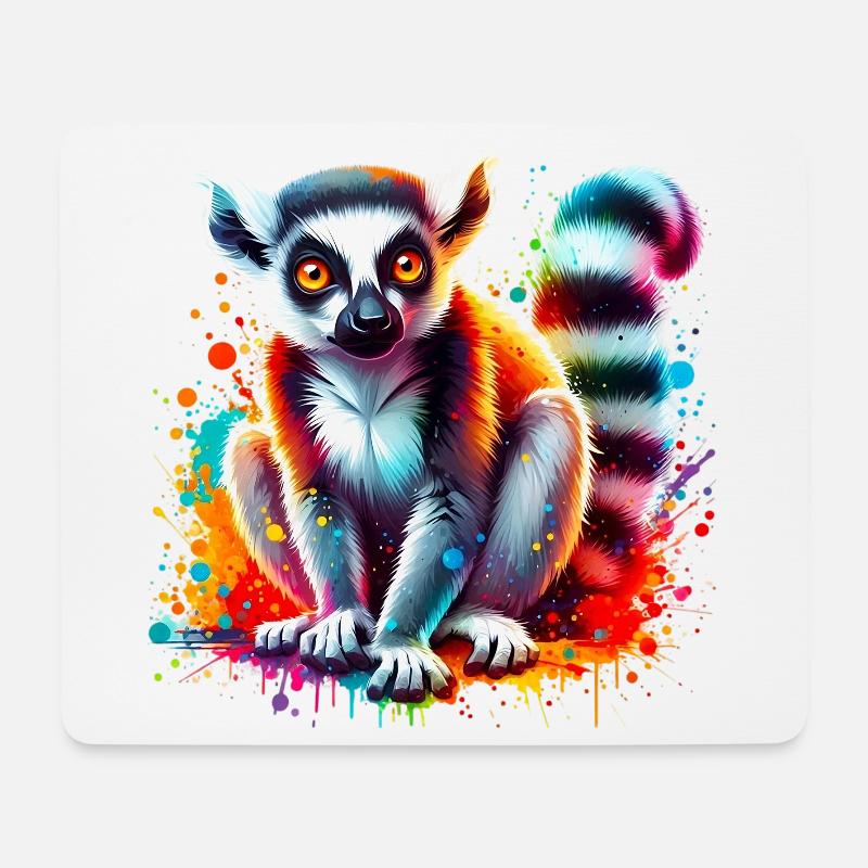 Lemur - Mousepad (Querformat) - Weiß