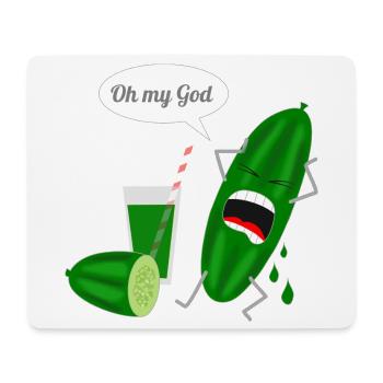Humorous cucumber design with scream - Mouse Pad (horizontal) - white - Front
