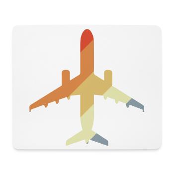 Flugzeug Retro - Mousepad (Querformat) - Weiß - Vorne