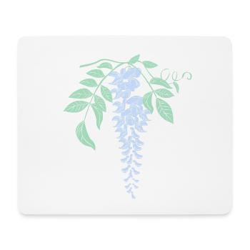 Glycine Fleurs de glycine - Tapis de souris (format paysage) - blanc - Devant