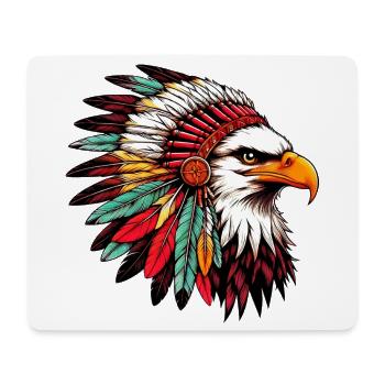 Indianer Adler Amerikanische Rothaut - Mousepad (Querformat) - Weiß - Vorne