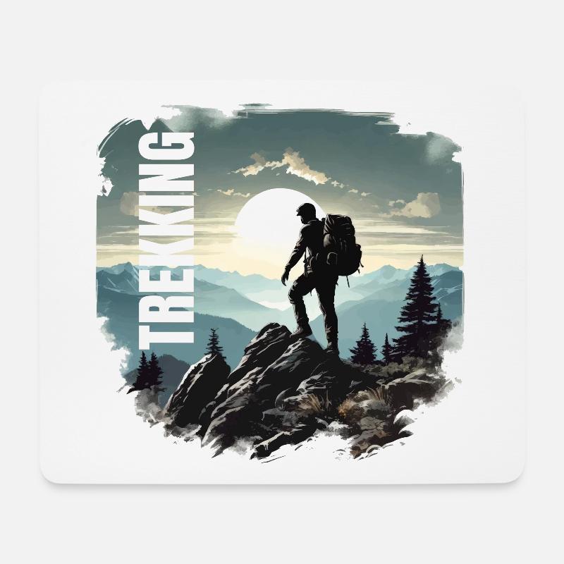 Trekking - Mousepad (Querformat) - Weiß