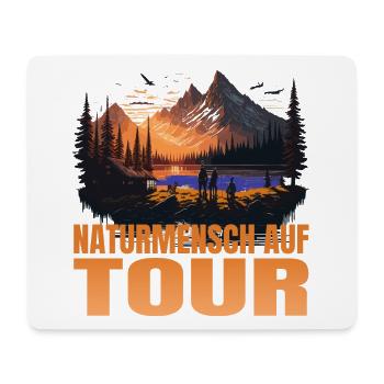 Naturmensch auf Tour - Mousepad (Querformat) - Weiß - Vorne