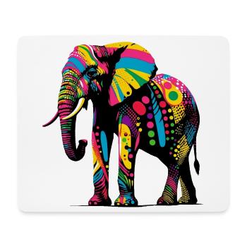 Éléphant - Tapis de souris (format paysage) - blanc - Devant