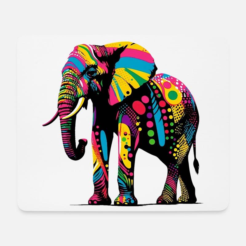 Elefant - Mousepad (Querformat) - Weiß