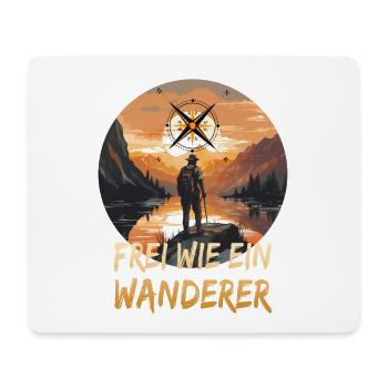 Frei wie ein Wanderer - Mousepad (Querformat) - Weiß - Vorne