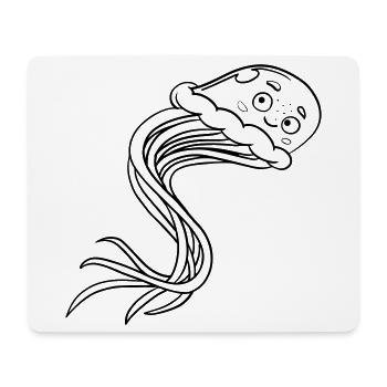 Jellyfish Kawaii coloring page hand-illustrated - Mouse Pad (horizontal) - white - Front