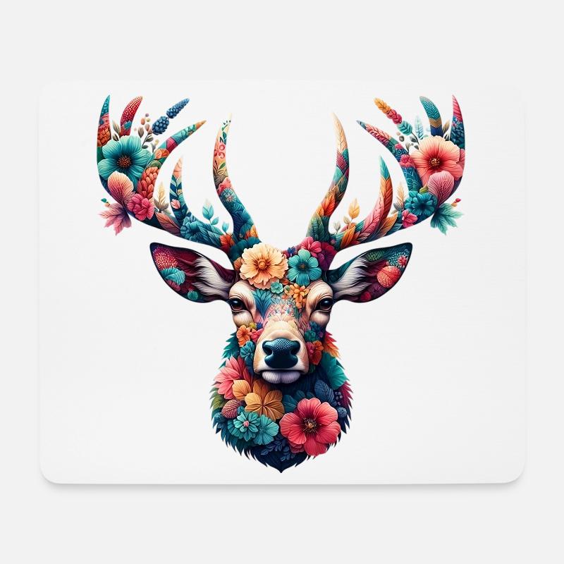 Hirsch - Mousepad (Querformat) - Weiß