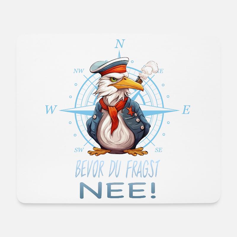 Bevor du fragst, Nee - Mousepad (Querformat) - Weiß