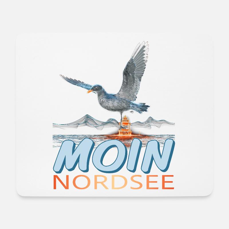 Moin Nordsee - Mousepad (Querformat) - Weiß