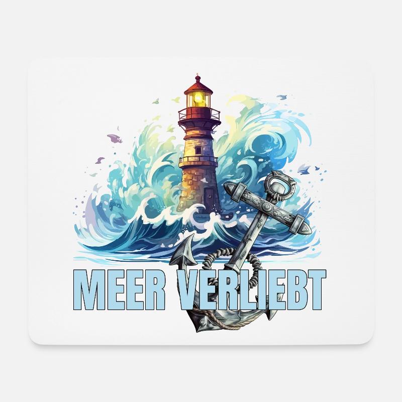 Meer verliebt - Mousepad (Querformat) - Weiß