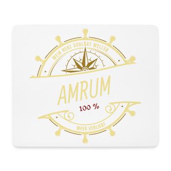 Mein Herz schlägt Wellen - Amrum - Mousepad (Querformat) - Weiß - Vorne