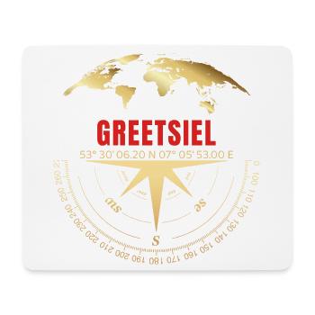 Koordinaten Greetsiel - Mousepad (Querformat) - Weiß - Vorne