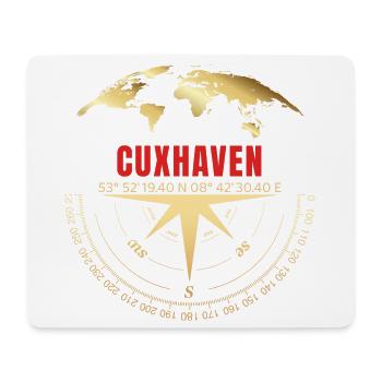 Koordinaten Cuxhaven - Mousepad (Querformat) - Weiß - Vorne