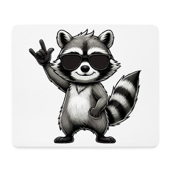Raccoon with Rock Pose Raccoon Rock Music Musician - Mouse Pad (horizontal) - white - Front