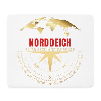 Koordinaten Norddeich - Mousepad (Querformat) - Weiß - Vorne