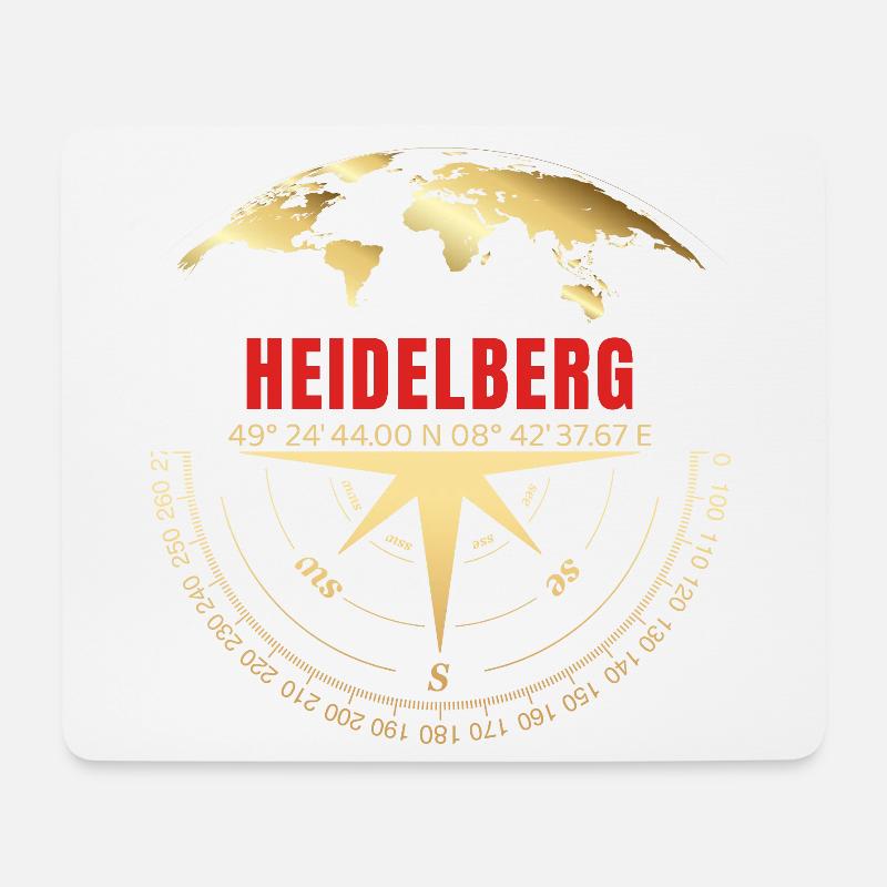 Koordinaten Heidelberg - Mousepad (Querformat) - Weiß