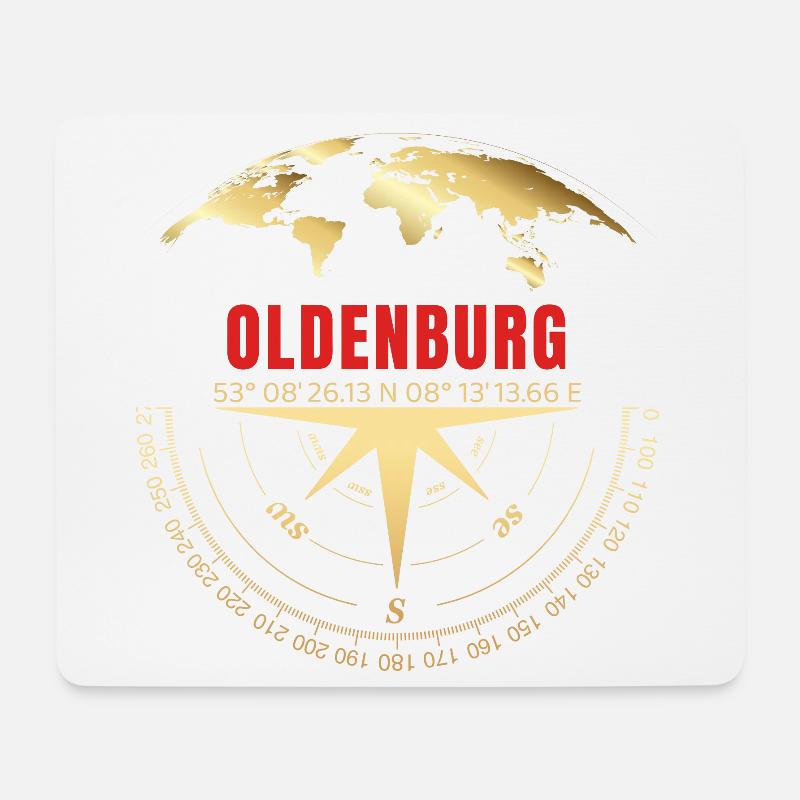 Koordinaten Oldenburg - Mousepad (Querformat) - Weiß
