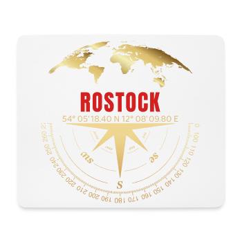 Koordinaten Rostock - Mousepad (Querformat) - Weiß - Vorne
