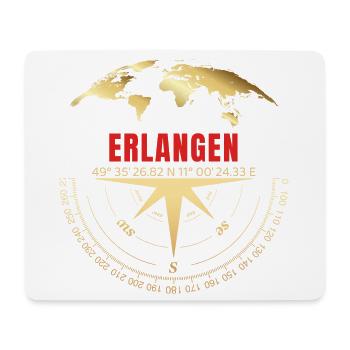 Koordinaten Erlangen - Mousepad (Querformat) - Weiß - Vorne