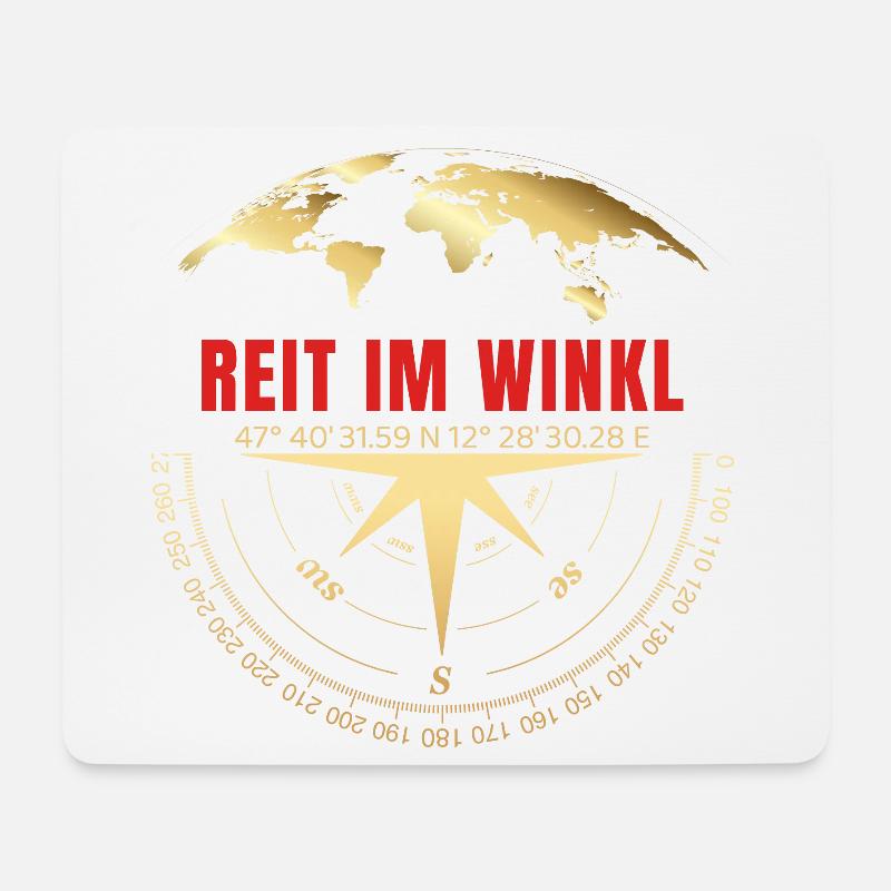 Koordinaten Reit im Winkl - Mousepad (Querformat) - Weiß
