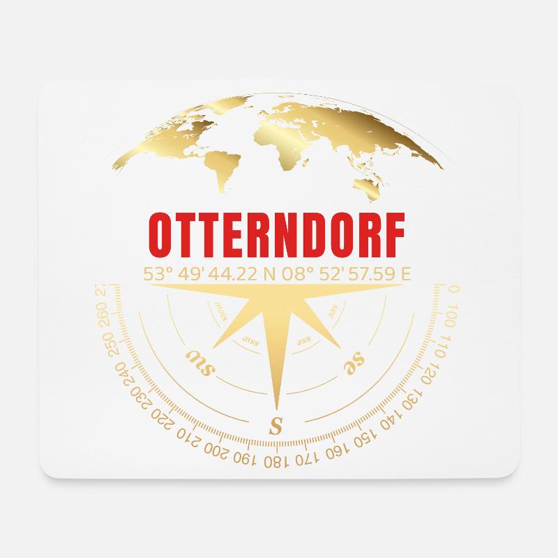 Koordinaten Otterndorf - Mousepad (Querformat) - Weiß