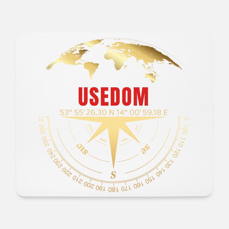 Koordinaten Usedom - Mousepad (Querformat) - Weiß