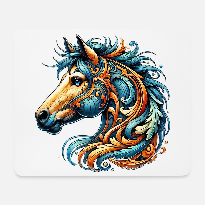 Pferd - Mousepad (Querformat) - Weiß