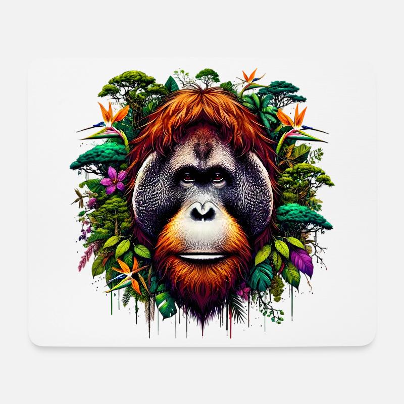 Orang-Utan Affe Orang-Utan - Mousepad (Querformat) - Weiß