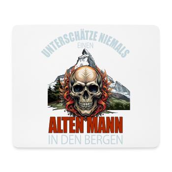 Unterschätze niemals eine alten Mann in den Bergen - Mousepad (Querformat) - Weiß - Vorne