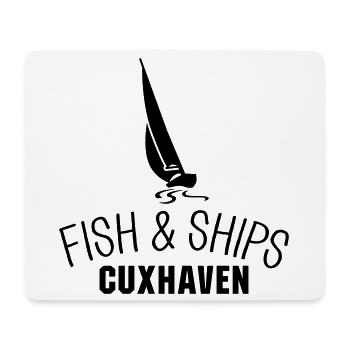 Poissons et navires Cuxhaven - Tapis de souris (format paysage) - blanc - Devant