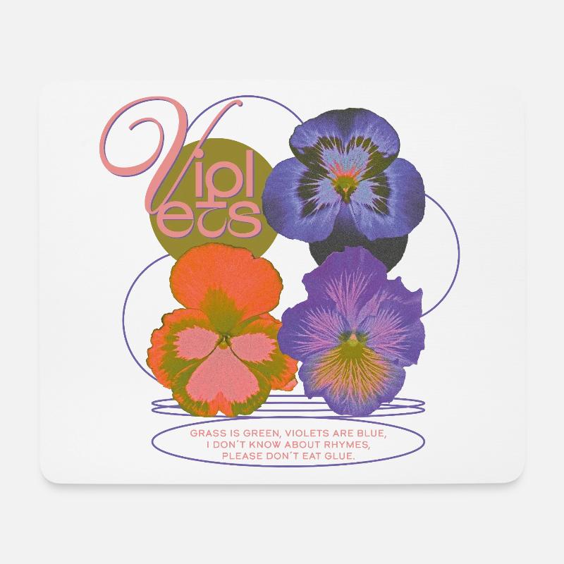 Violets Poem Flower Humor - Mousepad (Querformat) - Weiß