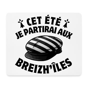 Bretagne, Breizh, je suis breton - Tapis de souris (format paysage) - blanc - Devant